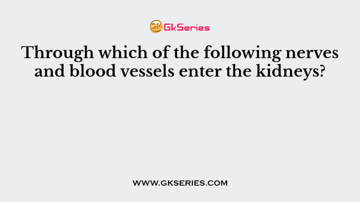 Through which of the following nerves and blood vessels enter the kidneys?