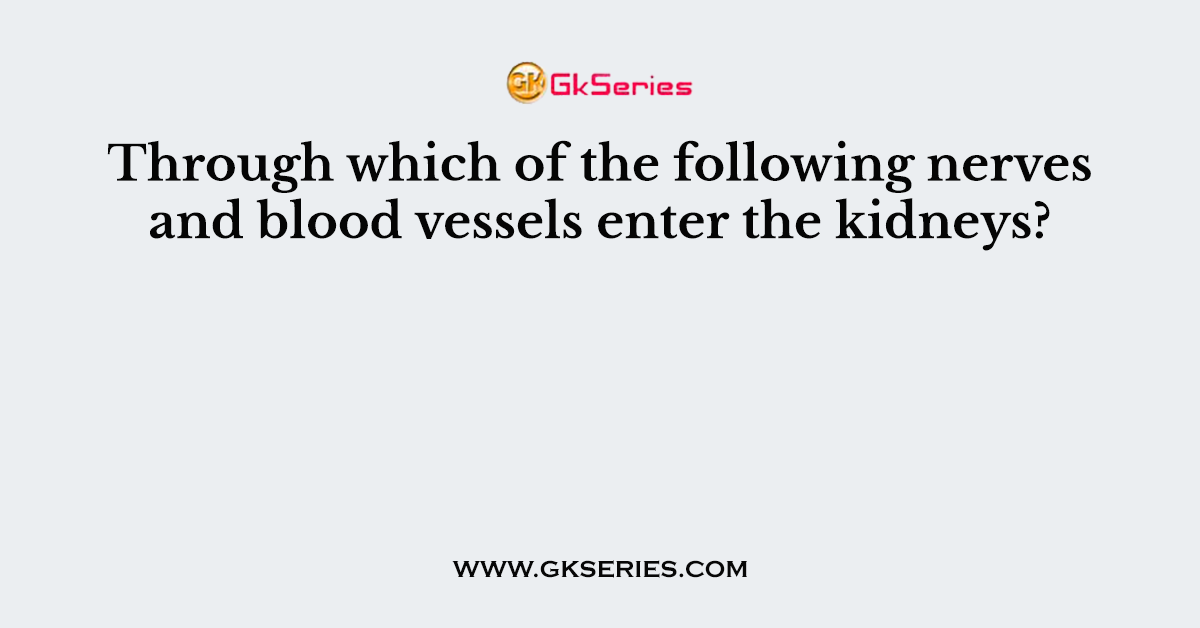 Through which of the following nerves and blood vessels enter the kidneys?