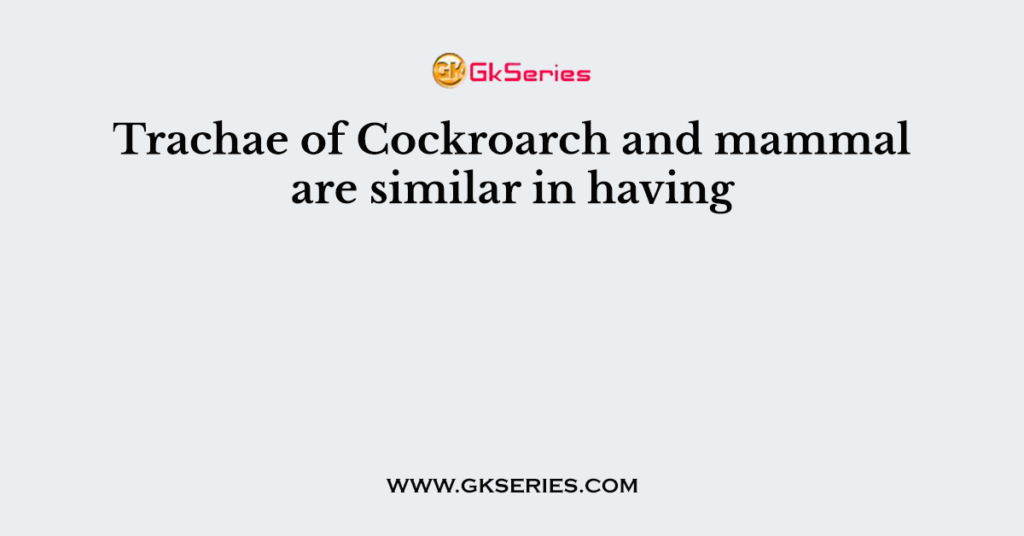 Trachae of Cockroarch and mammal are similar in having