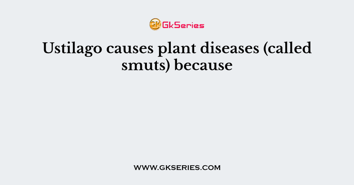 Ustilago causes plant diseases (called smuts) because