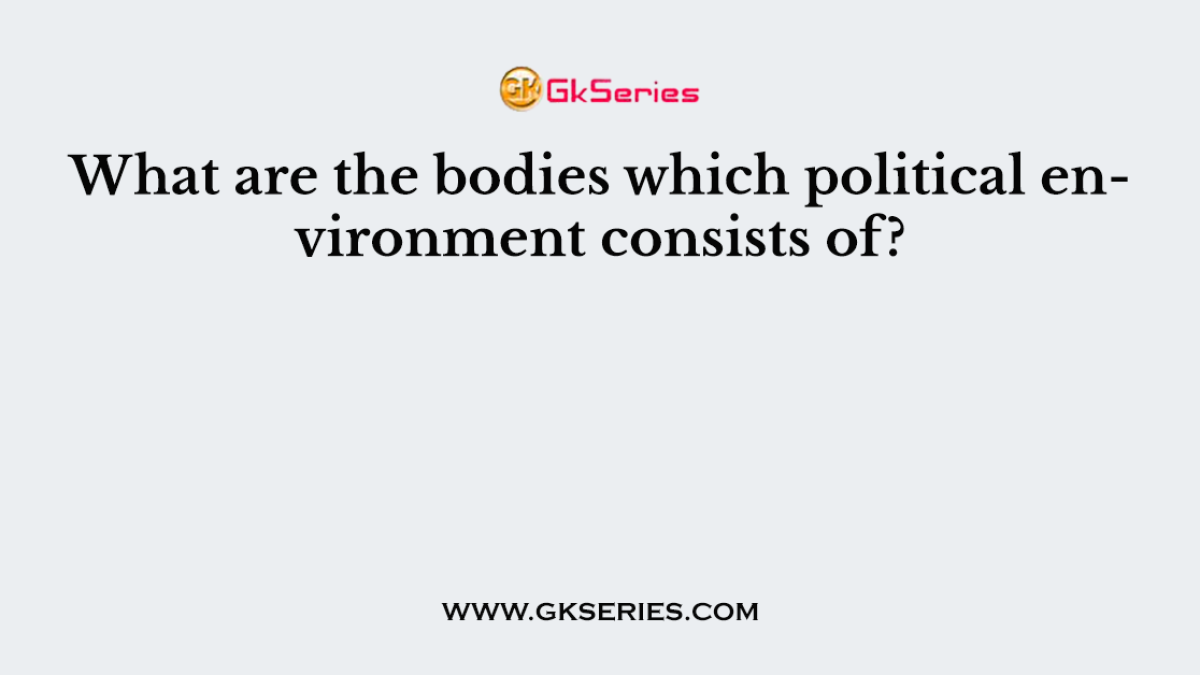 What are the bodies which political environment consists of?