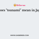What does "tsunami" mean in Japanese?