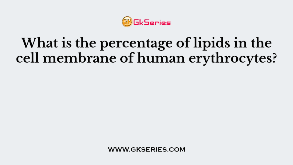 What is the percentage of lipids in the cell membrane of human erythrocytes?