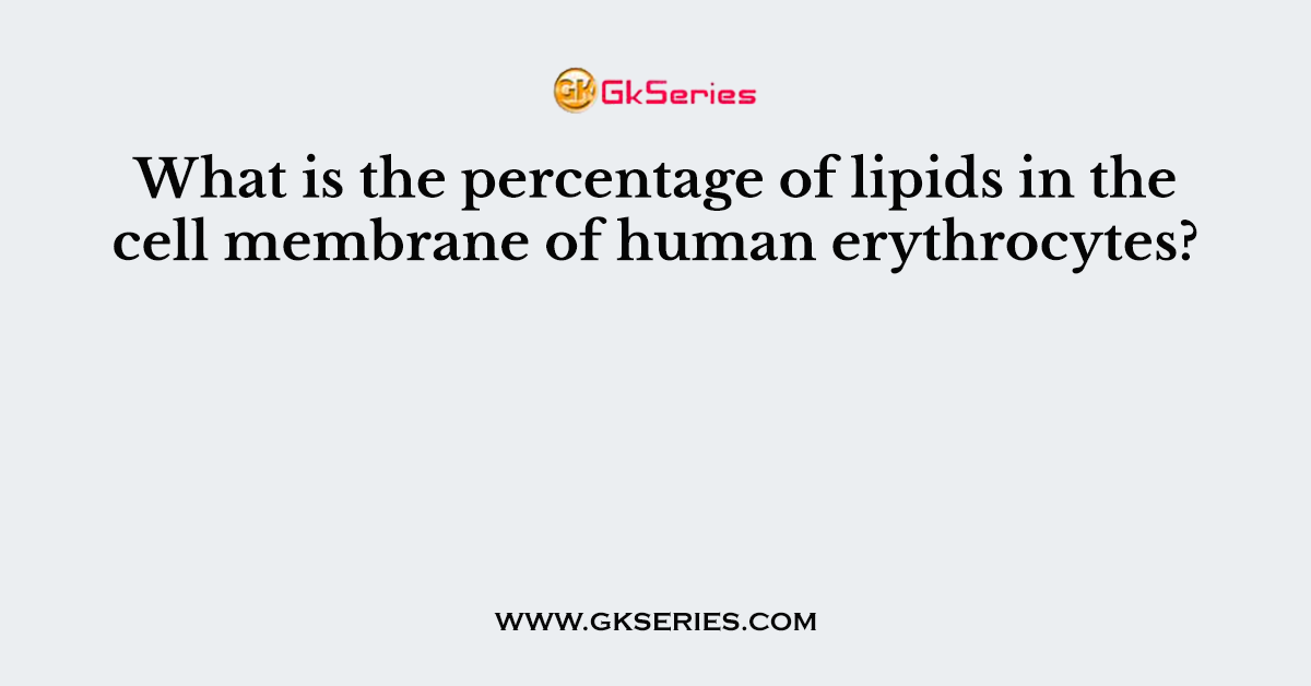 What is the percentage of lipids in the cell membrane of human erythrocytes?