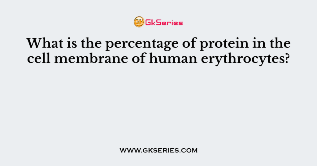 What is the percentage of protein in the cell membrane of human erythrocytes?