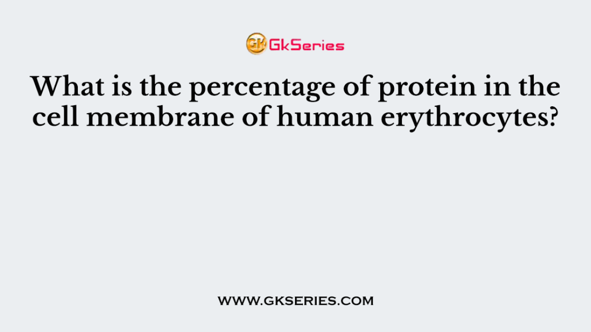 What is the percentage of protein in the cell membrane of human erythrocytes?