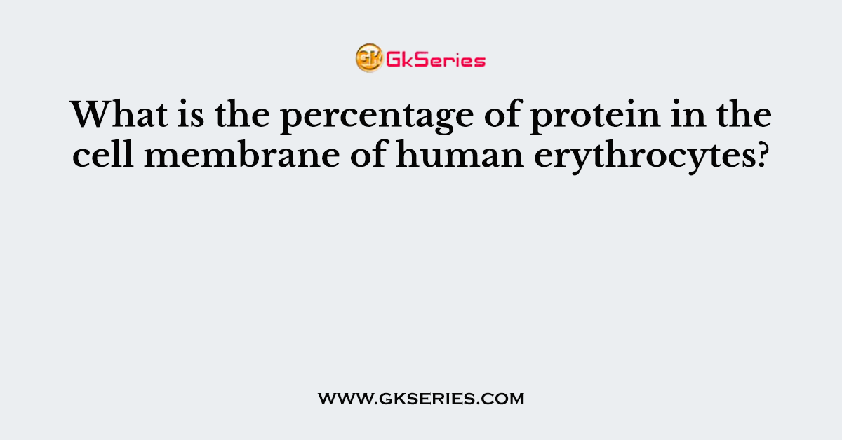 What is the percentage of protein in the cell membrane of human erythrocytes?