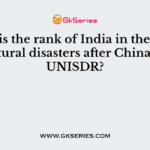 What is the rank of India in the world for natural disasters after China as per UNISDR?