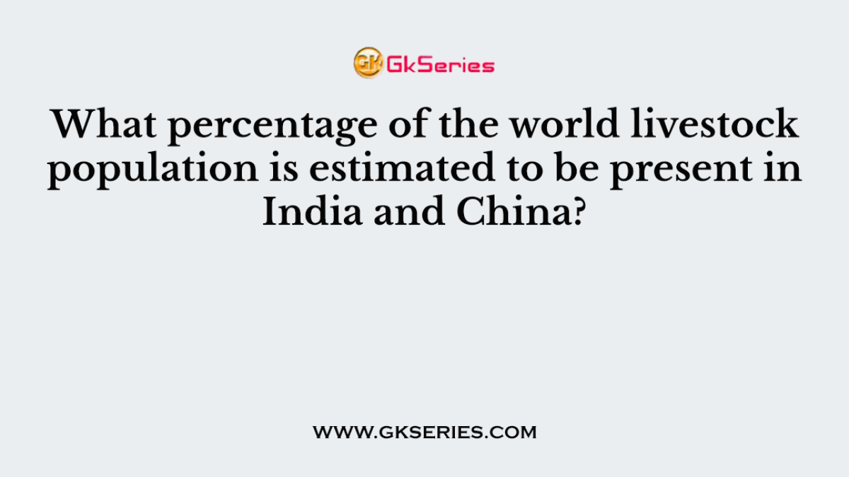 What percentage of the world livestock population is estimated to be present in India and China?