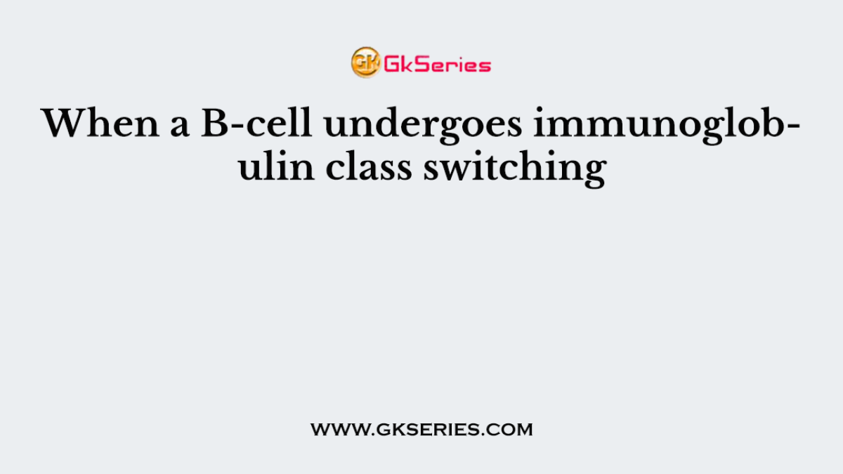 When a B-cell undergoes immunoglobulin class switching
