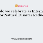 When do we celebrate as International Day for Natural Disaster Reduction?
