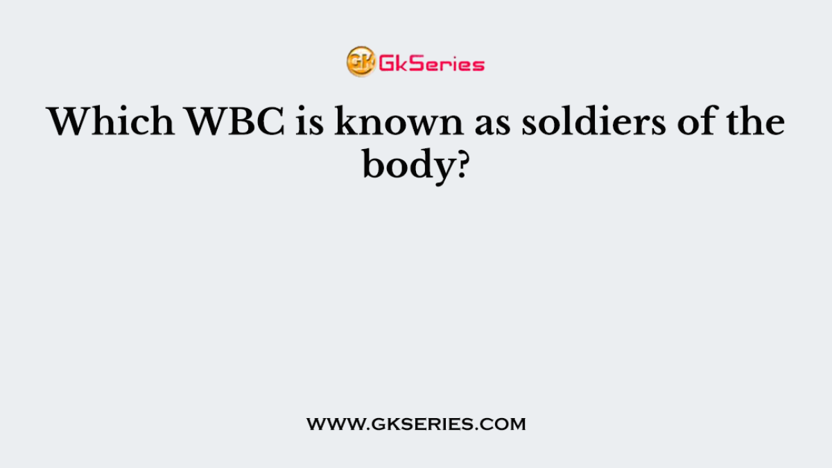 Which WBC is known as soldiers of the body?