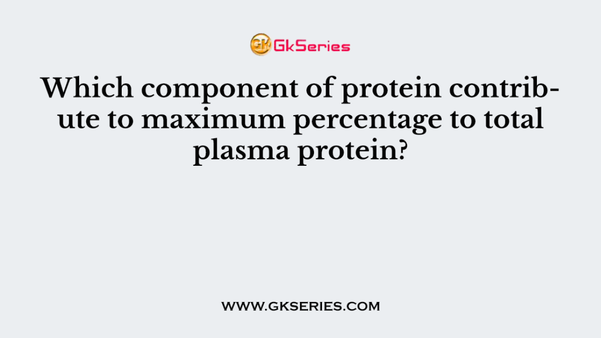 Which component of protein contribute to maximum percentage to total plasma protein?