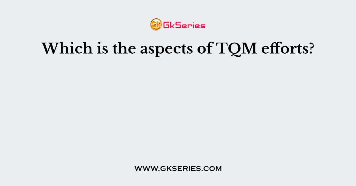 Which is the aspects of TQM efforts?