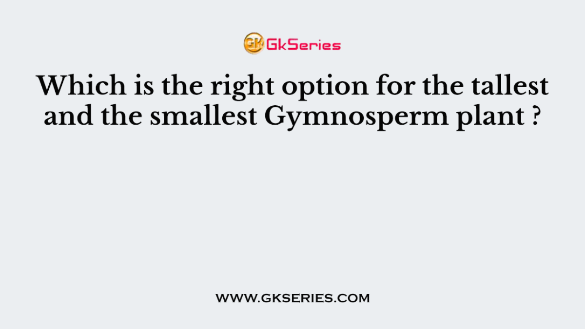 Which is the right option for the tallest and the smallest Gymnosperm plant ?