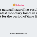 Which natural hazard has resulted in the greatest monetary losses in a single event for the period of time listed?
