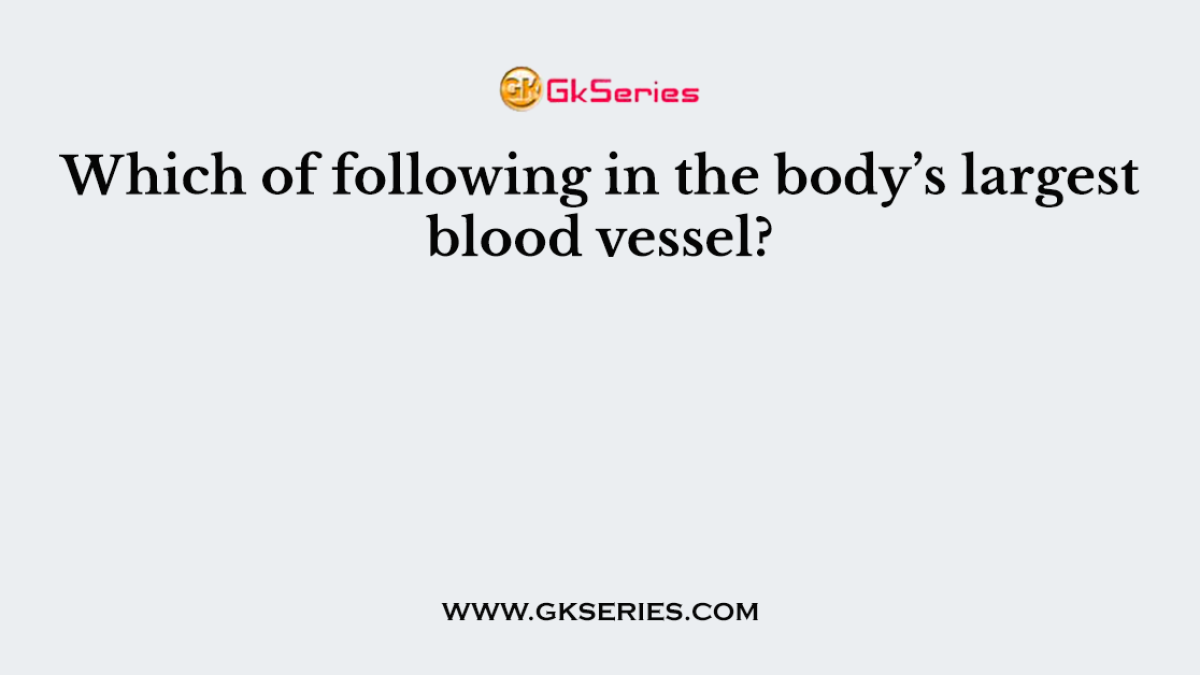 Which of following in the body’s largest blood vessel?