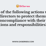 Which of the following actions will not help directors to protect themselves from noncompliance with their obligations and responsibilities?