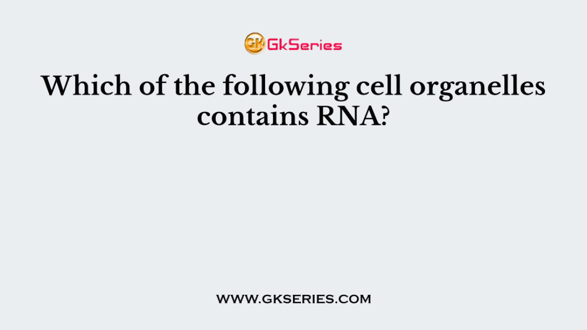Which of the following cell organelles contains RNA?