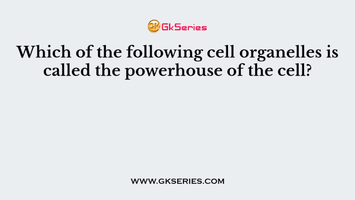 Which of the following cell organelles is called the powerhouse of the cell?