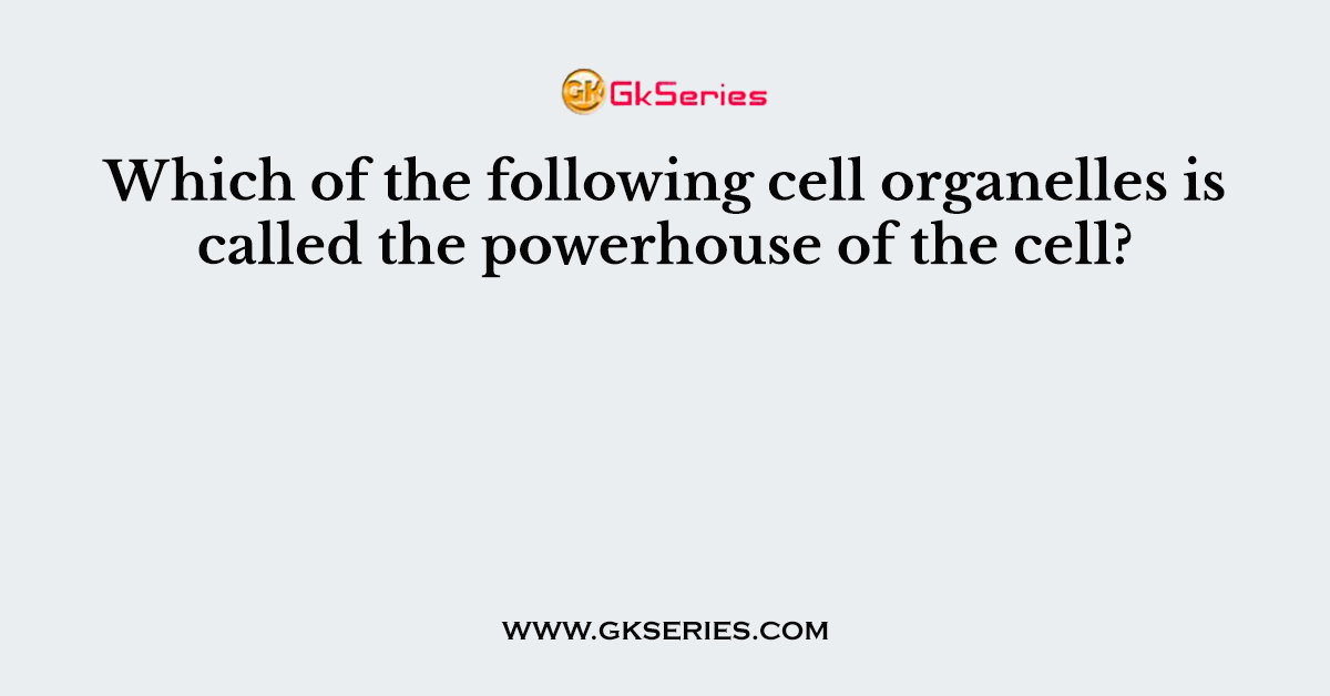 Which of the following cell organelles is called the powerhouse of the cell?