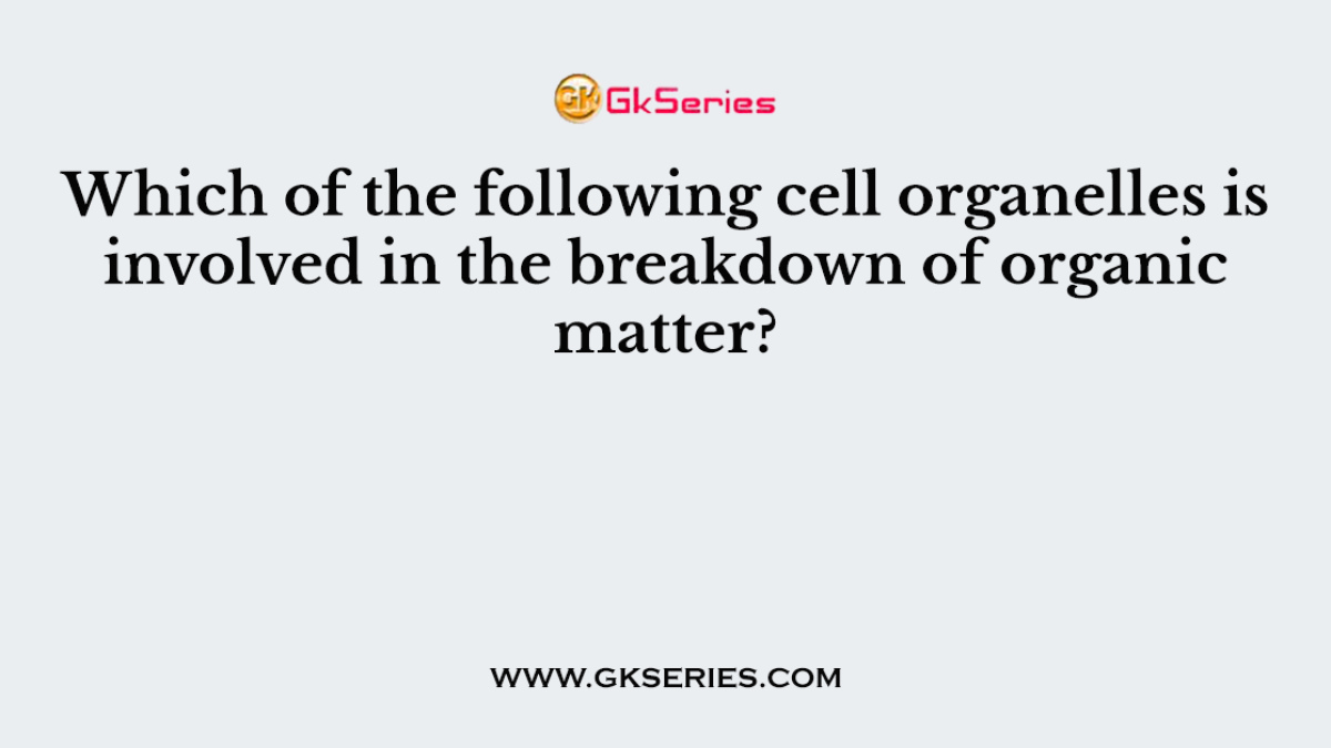 Which of the following cell organelles is involved in the breakdown of organic matter?