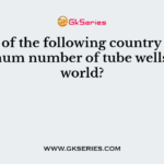 Which of the following country has the maximum number of tube wells in the world?