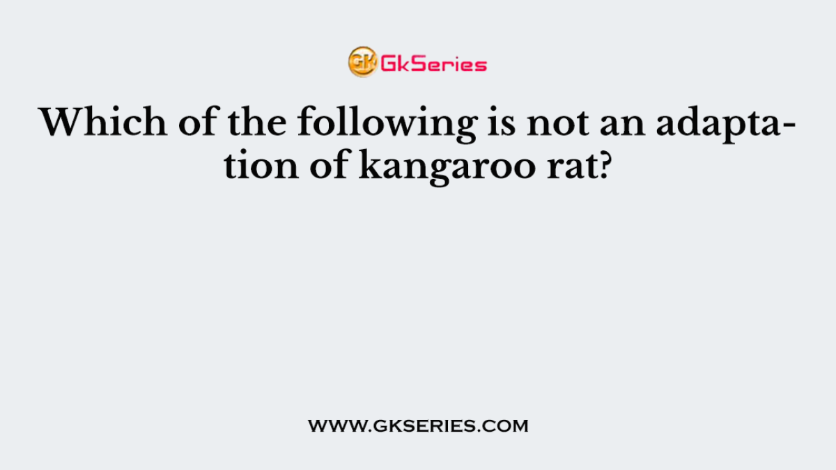 Which of the following is not an adaptation of kangaroo rat?