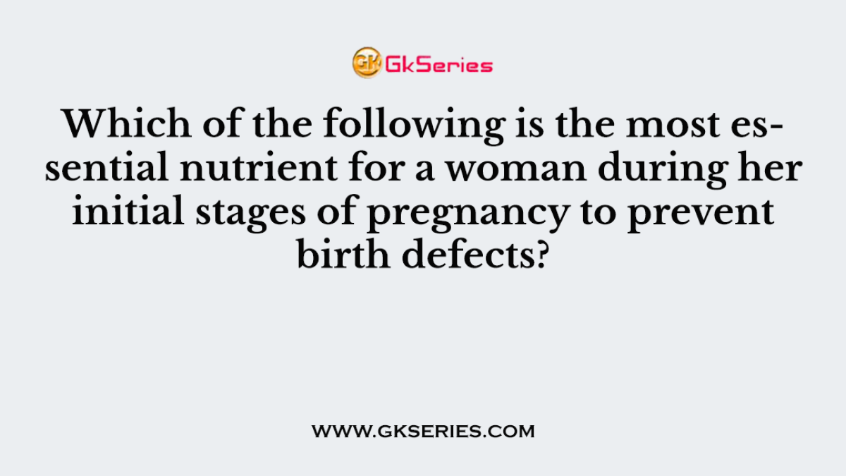 Which of the following is the most essential nutrient for a woman during her initial stages of pregnancy to prevent birth defects?