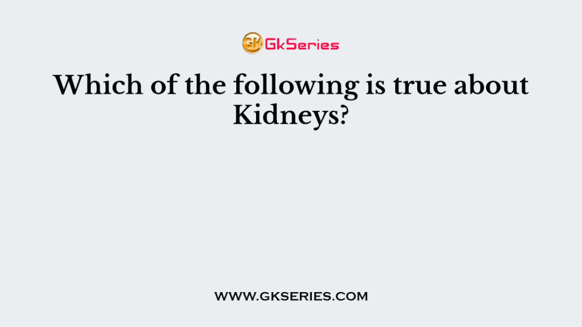 Which of the following is true about Kidneys?