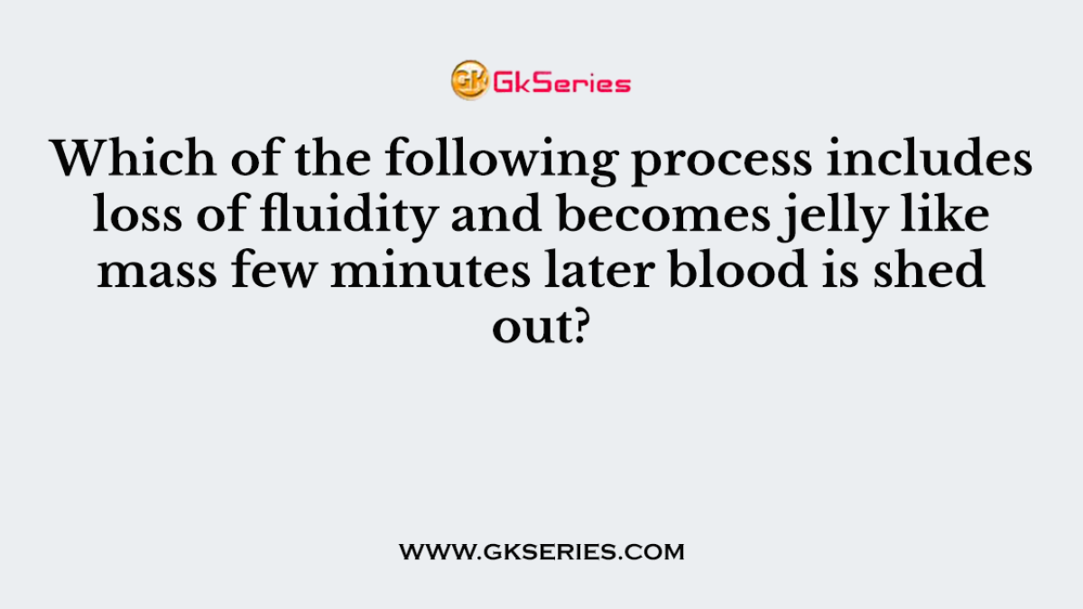 Which of the following process includes loss of fluidity and becomes jelly like mass few minutes later blood is shed out?