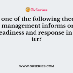 Which one of the following theories of disaster management informs organizational readiness and response in a disaster?