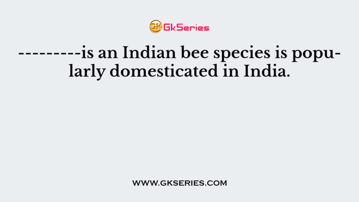 ---------is an Indian bee species is popularly domesticated in India.