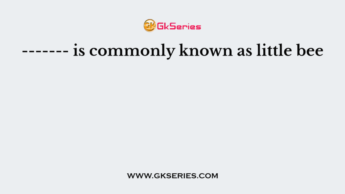 ------- is commonly known as little bee