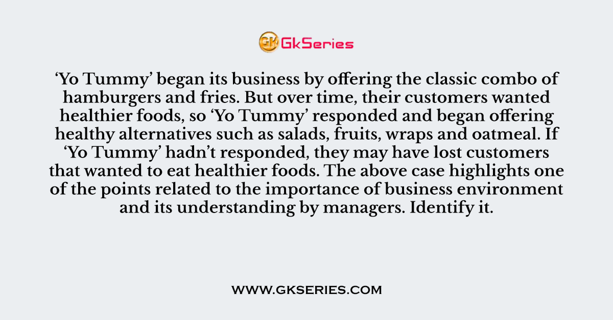 ‘Yo Tummy’ began its business by offering the classic combo of hamburgers and fries