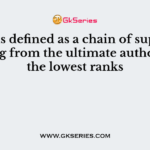 ………….is defined as a chain of superiors ranging from the ultimate authority to the lowest ranks