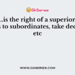 ……………..is the right of a superior to give orders to subordinates, take decisions etc