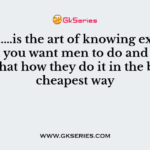 ……………is the art of knowing exactly what you want men to do and then seeing that how they do it in the best and cheapest way