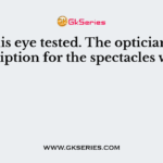 A got his eye tested. The optician’s prescription for the spectacles was