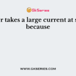 A motor takes a large current at starting because