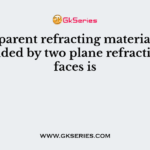 A transparent refracting material which is bounded by two plane refracting surfaces is