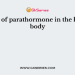 Action of parathormone in the human body
