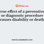 An adverse effect of a preventive, therapeutic or diagnostic procedure which causes disability or death