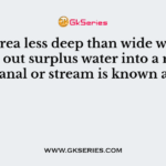 An area less deep than wide which drains out surplus water into a nearby canal or stream is known as