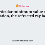 At a particular minimum value of angle of deviation, the refracted ray becomes