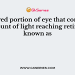 Colored portion of eye that controls amount of light reaching retina is known as