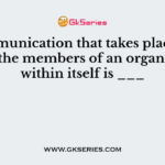 Communication that takes place between the members of an organization within itself is ___