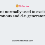 Current normally used to excite synchronous and d.c. generators is