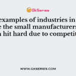 Give examples of industries in India where the small manufacturers have been hit hard due to competition?