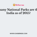 How many National Parks are there in India as of 2015?